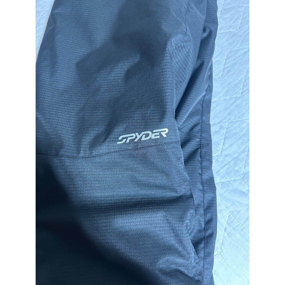 Spyder Black Kids Snow Pants with White Spider Logo - Picture 6 of 6